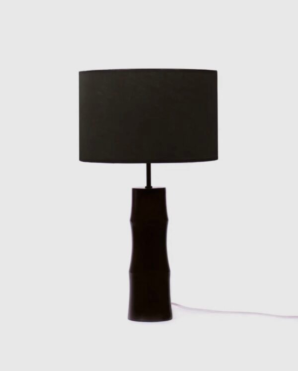 Lampe à poser en coton et bois – Artisanat portugais minimaliste