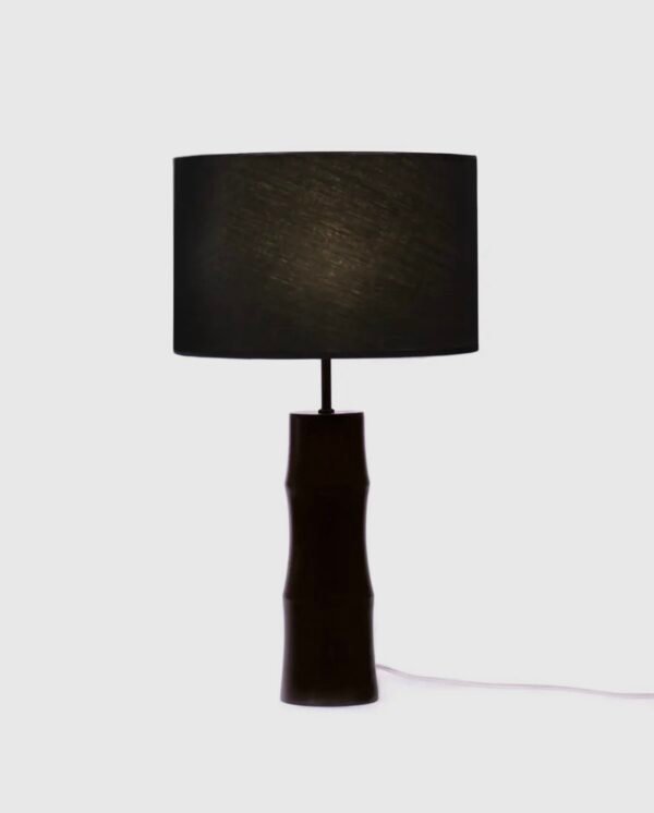 Lampe à poser en coton et bois – Artisanat portugais minimaliste