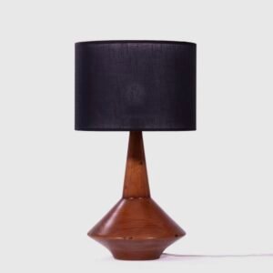 Lampe Bahia en bois et lin naturel avec design minimaliste et écoresponsable