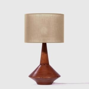 Lampe Bahia en bois et lin naturel avec design minimaliste et écoresponsable