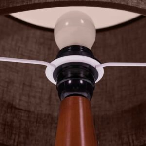 Lampe Bahia en bois et lin naturel avec design minimaliste et écoresponsable