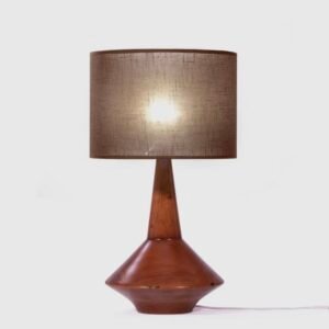 Lampe Bahia en bois et lin naturel avec design minimaliste et écoresponsable