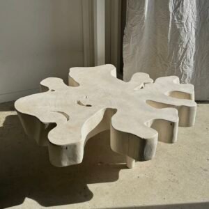 Table basse en manguier blanchi, pièce unique – Maisaura